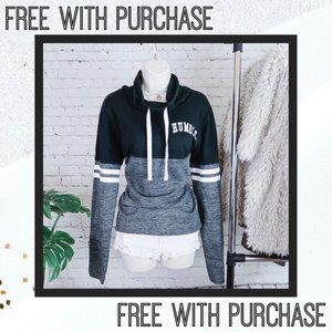 Be Humble Scrunch Turtle Neck Sweatshirt Pull Over